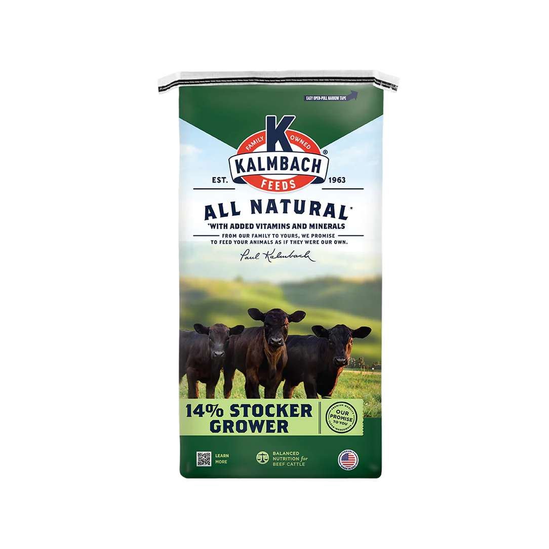 14% All-Natural Stocker Grower – Balanced Feed for Growing Cattle - 50 lb