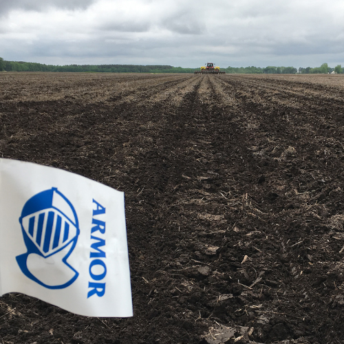 Tractor plowing field 