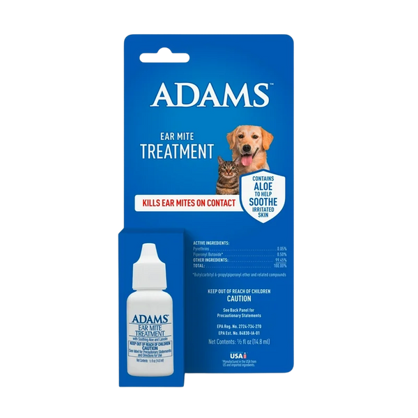 ADAMS Ear Mite Treatment For Dogs and Cats Over 12 Weeks - 0.5 oz