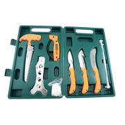 AccuSharp® 728C Game Processing Kit – 8-Piece Field Dressing & Butcher Set with Orange Handles