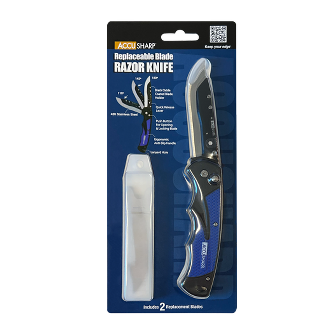 AccuSharp 743C Replaceable Blade Razor Knife – Royal Blue
