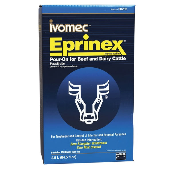 Eprinex® (Eprinomectin) Pour-On Broad-Spectrum Cattle Wormer & External Parasite Control - 2.5 L