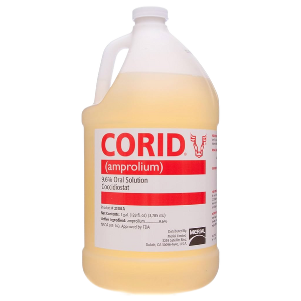 Corid 9.6% Oral Solution (Amprolium) Coccidiosis Treatment for Calves - 1 Gal