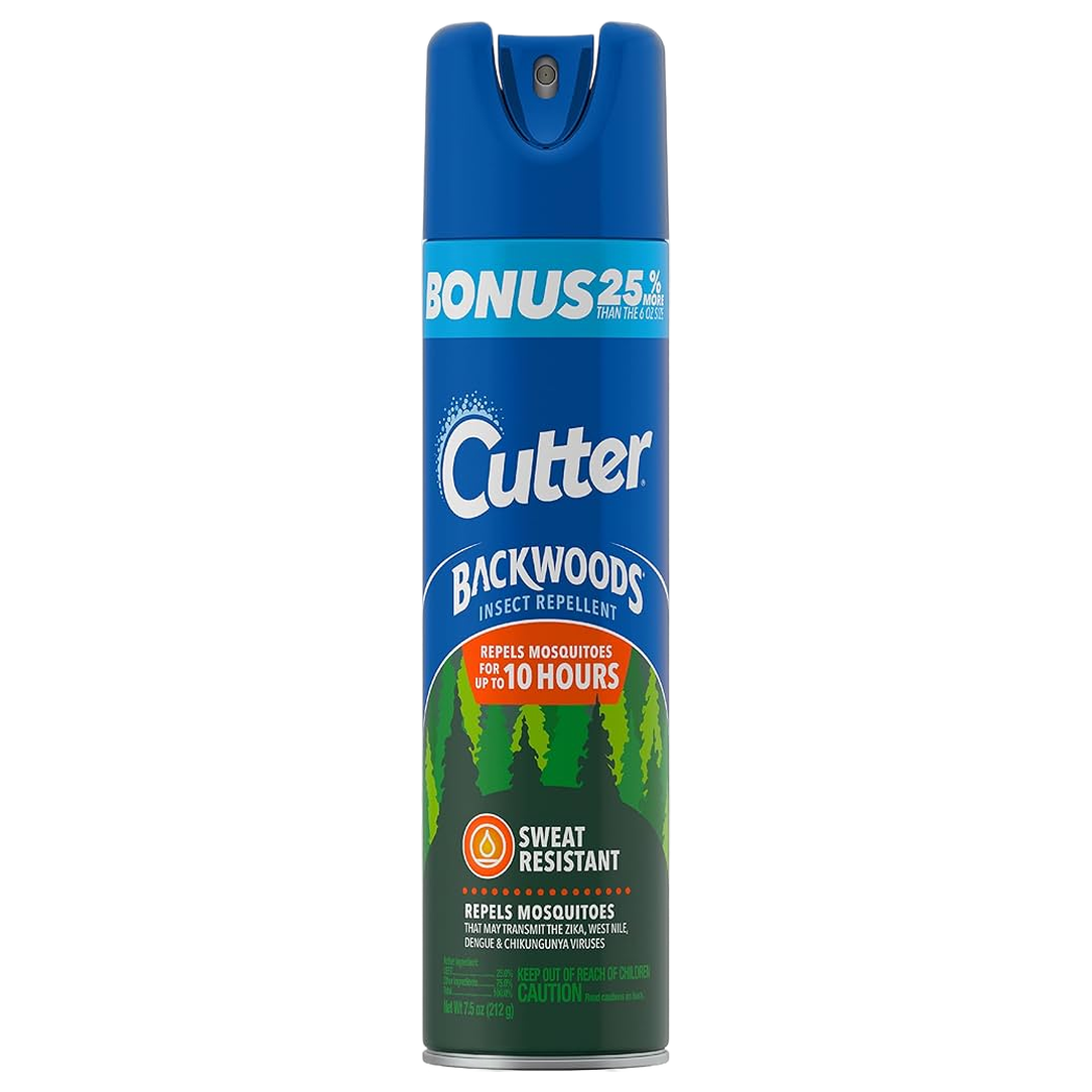 Cutter® Backwoods Insect Repellent – 7.5 oz Aerosol, 25% DEET, Up to 10 Hours Protection
