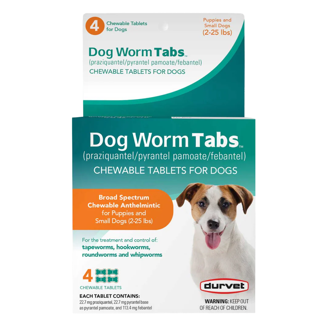 Dog Dewormer Tablets 2-25 lb 4 ct