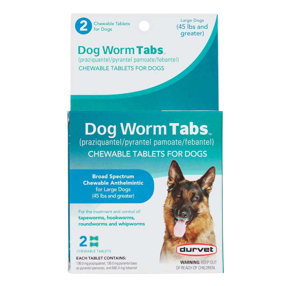 Dog Dewormer Tablets 45+lb 2 ct