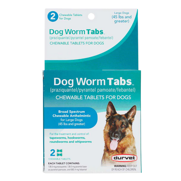 Dog Dewormer Tablets 45+lb 2 ct