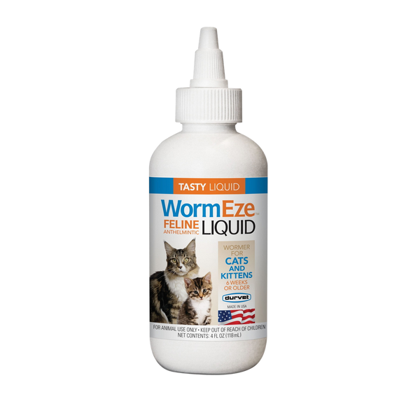 Durvet WormEze Liquid Dewormer (4 oz) – For Cats & Kittens