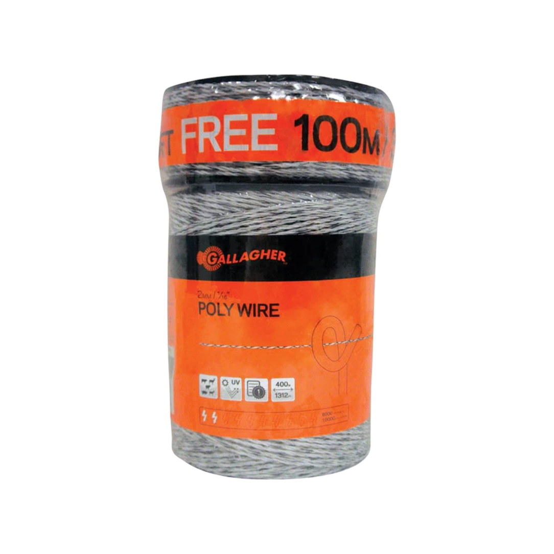 Gallagher® Ultra White Polywire – 1,320 ft High-Visibility Electric Fence Line