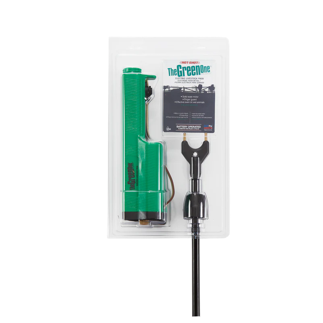 Hot Shot “The Green One” Battery-Powered Livestock Prod – 36" Fiberglass Shaft