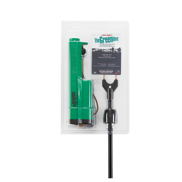 Hot Shot “The Green One” Battery-Powered Livestock Prod – 36" Fiberglass Shaft
