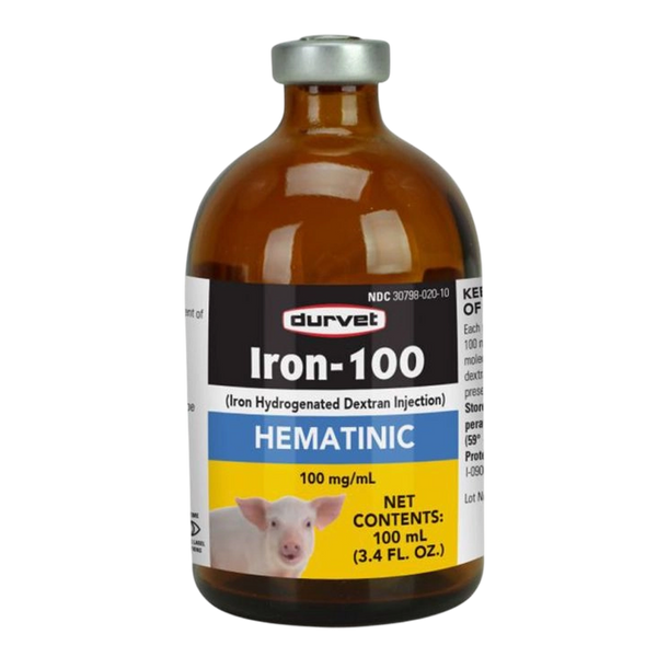 Iron-100 Injection (Hydrogenated Dextran) – Iron Supplement for Swine - 100 ML