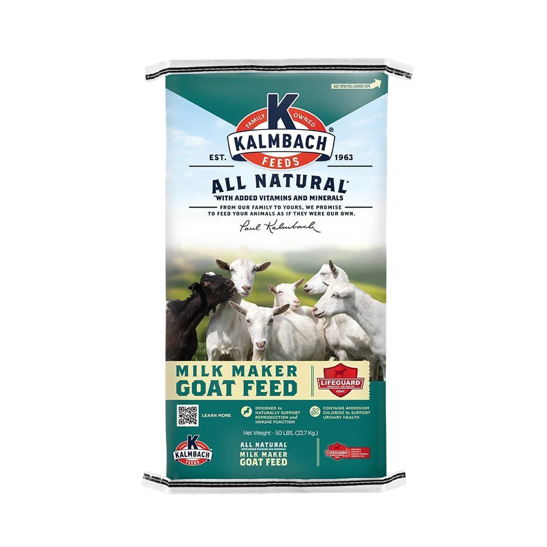 Kalmbach Milk Maker Goat Pellet 17% – High-Protein Feed for Lactating Goats - 50 lb