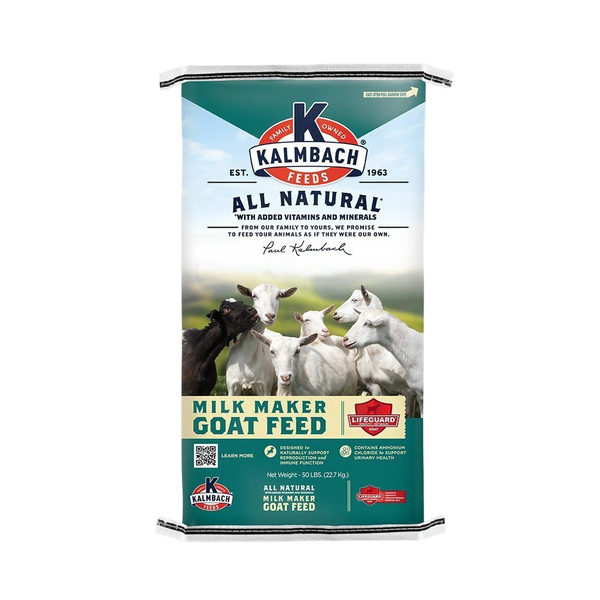 Kalmbach Milk Maker Goat Pellet 17% – High-Protein Feed for Lactating Goats - 50 lb