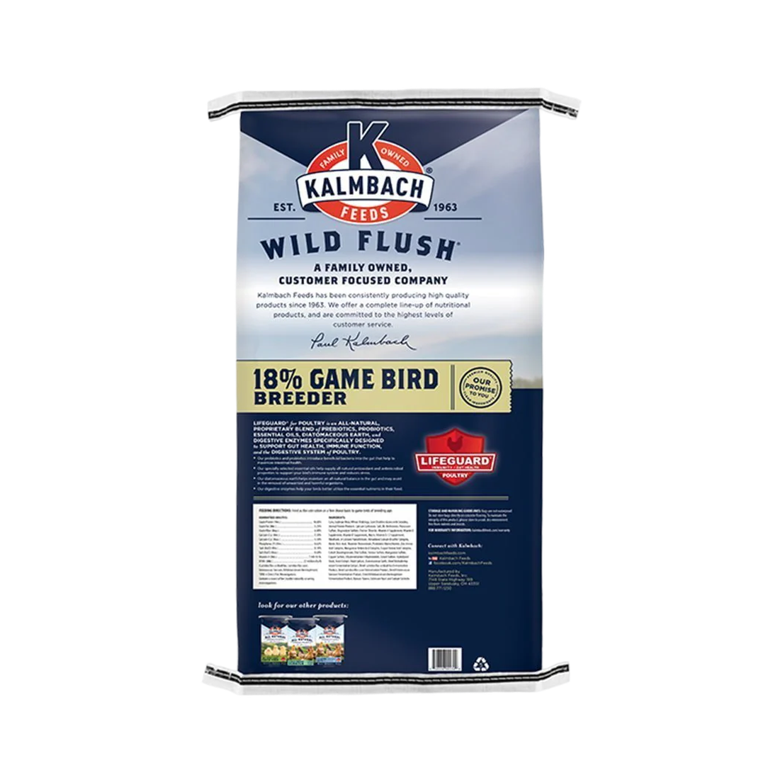 Kalmbach Wild Flush Breeder Gamebird Feed 18% - 50 lb