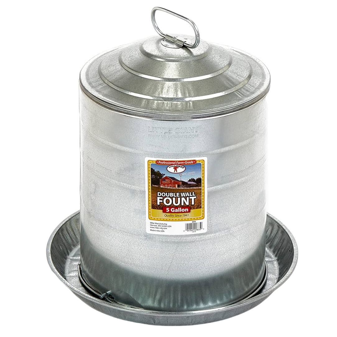 Little Giant® 5 Gallon Double-Wall Metal Poultry Fount
