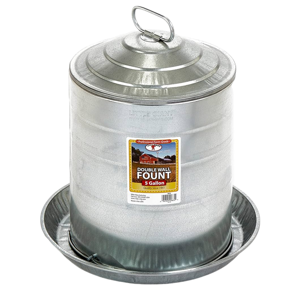 Little Giant® 5 Gallon Double-Wall Metal Poultry Fount