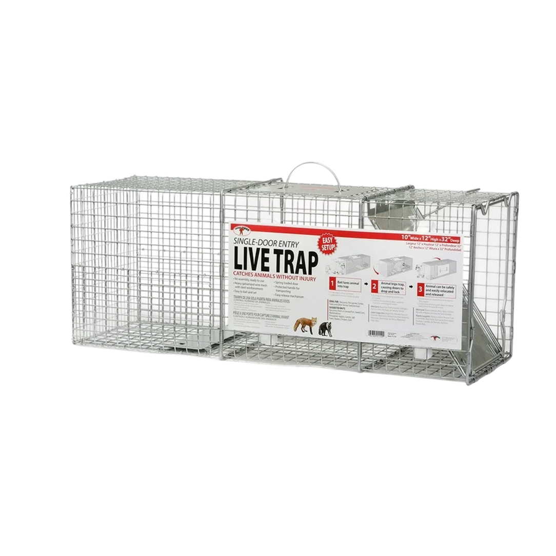 Little Giant® LT1 Live Animal Trap – Galvanized Wire Mesh, Single-Door Entry 32 x 10