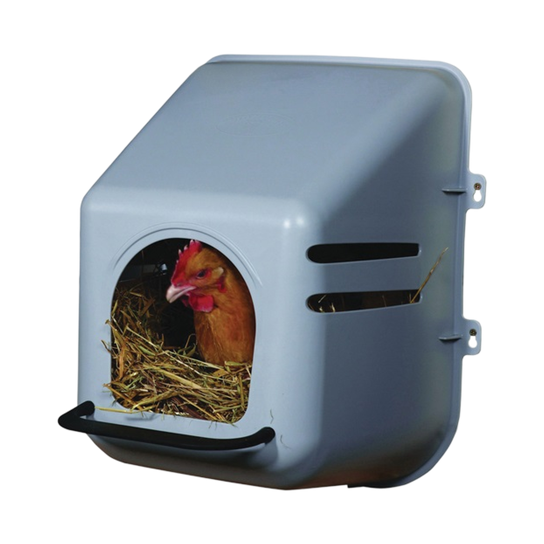 Little Giant® Plastic Chicken Nesting Box – Black/Neutral Gray