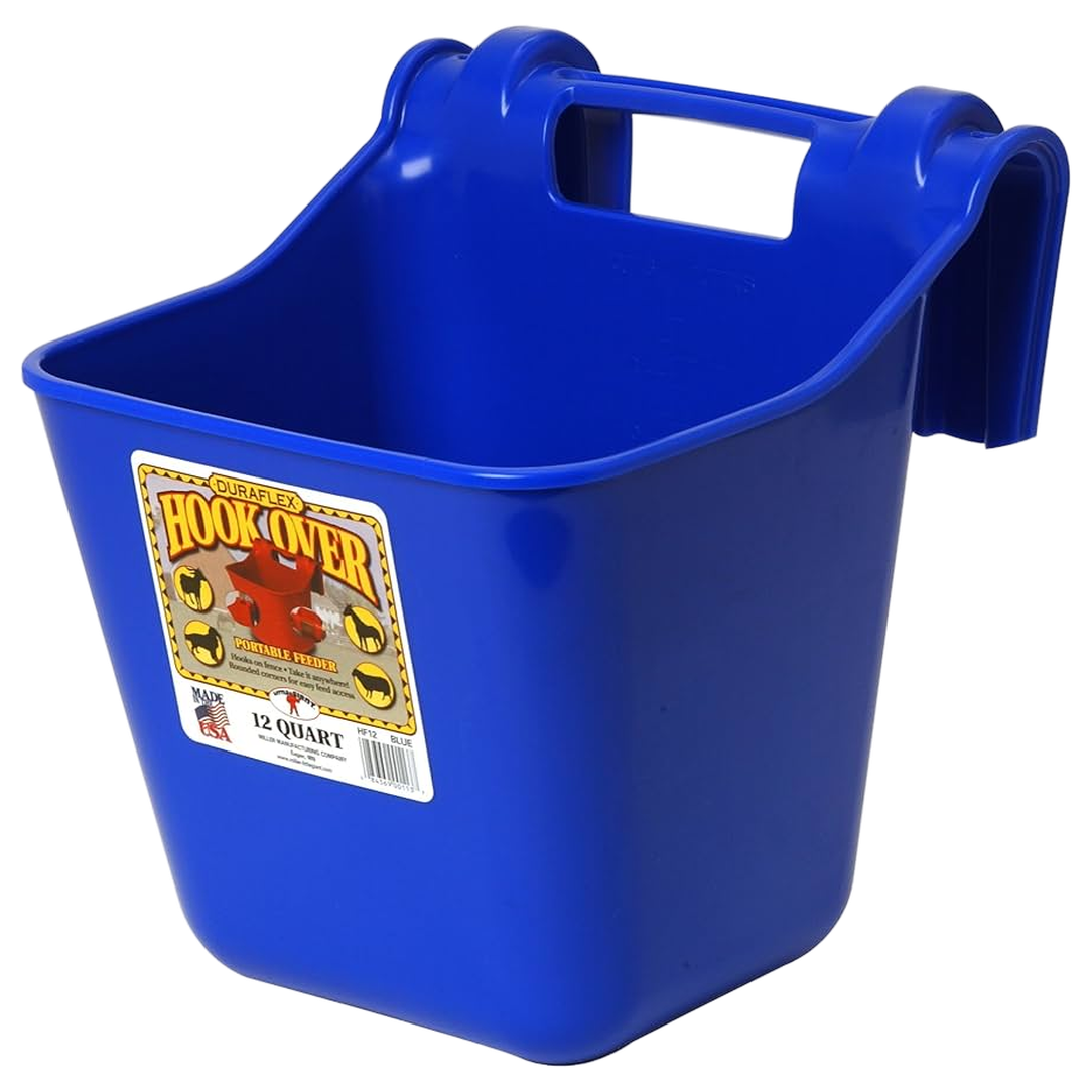 Little Giant Plastic Hook-Over Feeder – 12 Quart, Mountable Feed Bucket