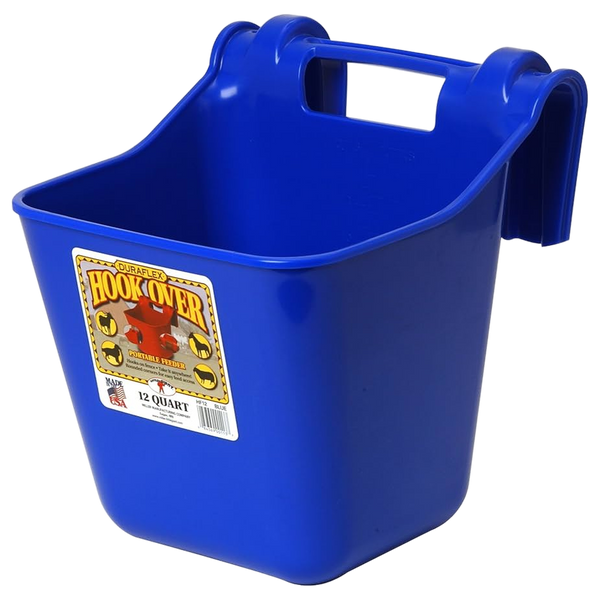 Little Giant Plastic Hook-Over Feeder – 12 Quart, Mountable Feed Bucket