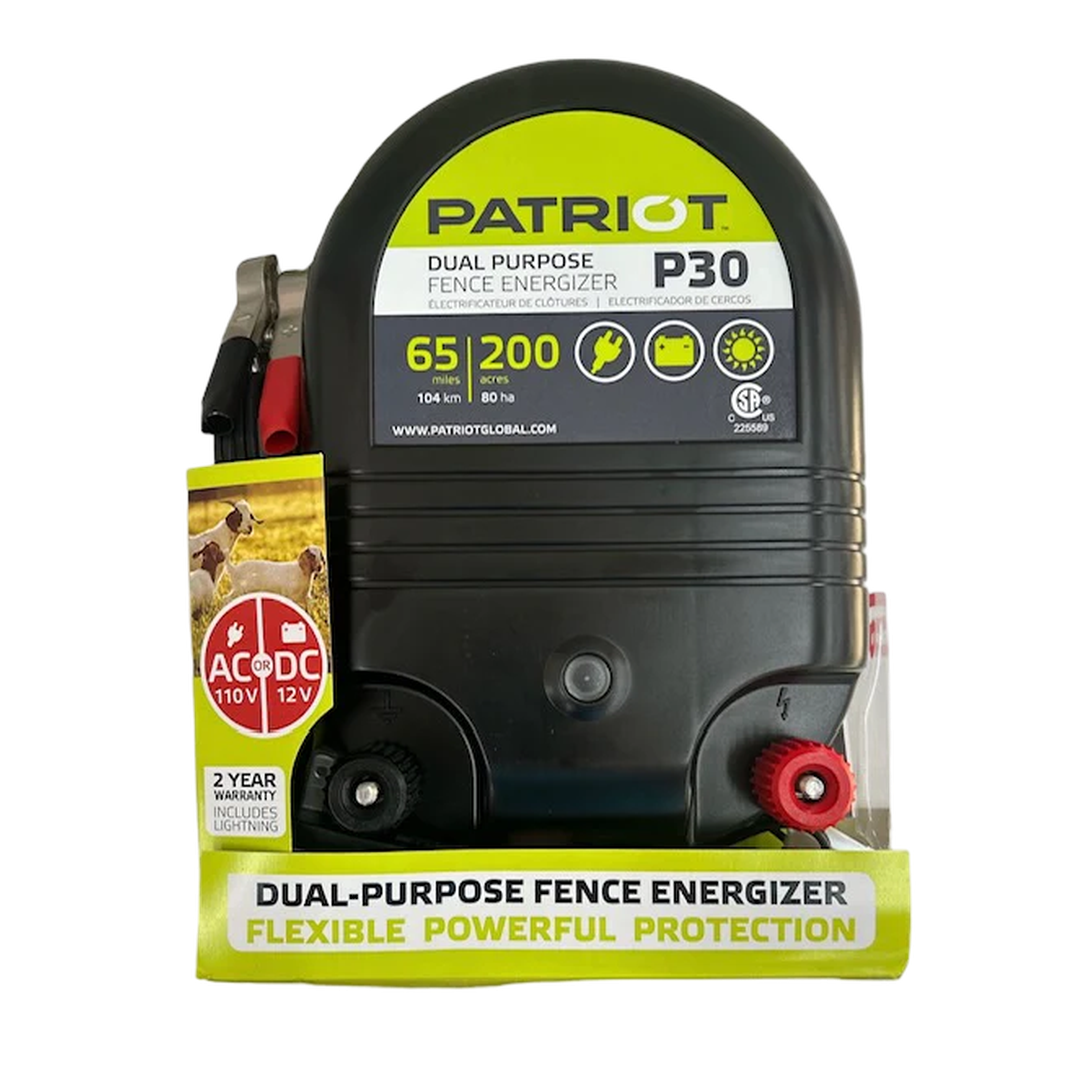 Patriot® P30 Dual-Purpose Fence Energizer (110V/12V) – 65 Mile / 200 Acre Charger