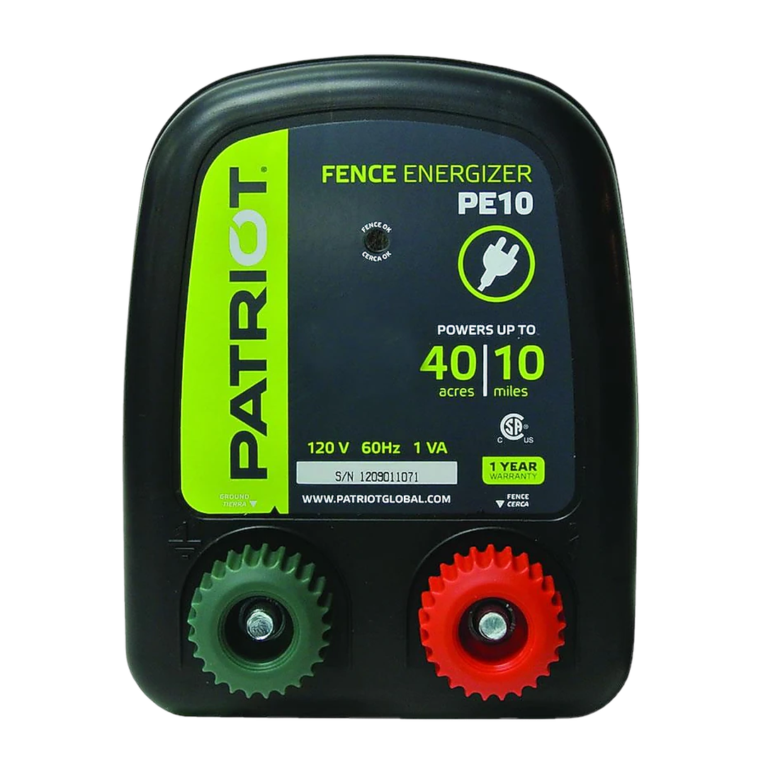 Patriot® PE10 Fence Energizer – 10 Mile / 40 Acre Electric Fence Charger
