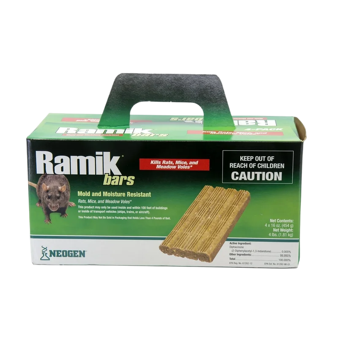 Ramik® Rat & Mouse Bait Bars – 4 lb Weather-Resistant Rodenticide