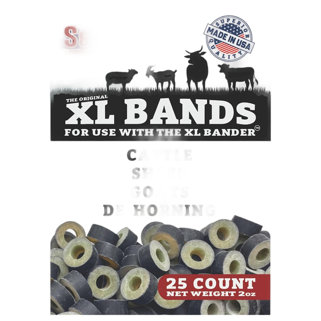 S & J Tools Tri-Bands – 25 Count Heavy-Duty Castration Rings