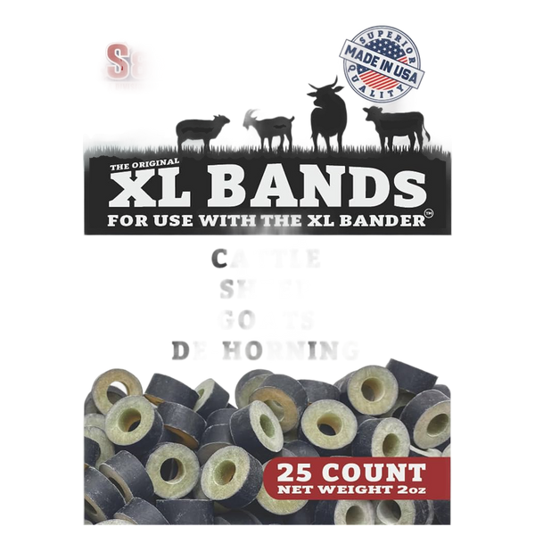 S & J Tools Tri-Bands – 25 Count Heavy-Duty Castration Rings