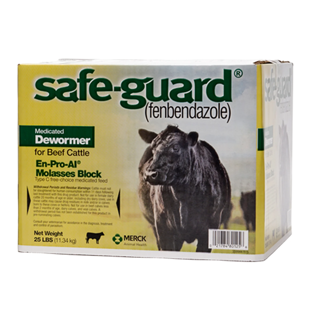 Safe-Guard® Medicated Dewormer Block 25 lb – Fenbendazole Parasite Control for Beef Cattle