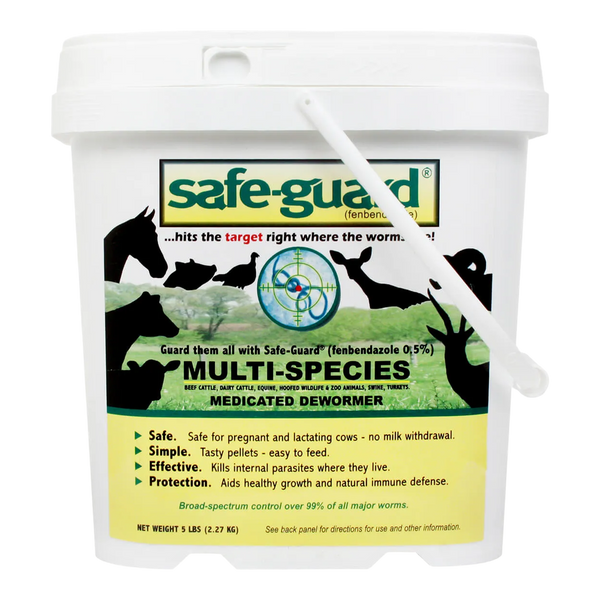 Safe-Guard Multi-Species Medicated Dewormer Pellets – Broad-Spectrum Parasite Control - 25 lb
