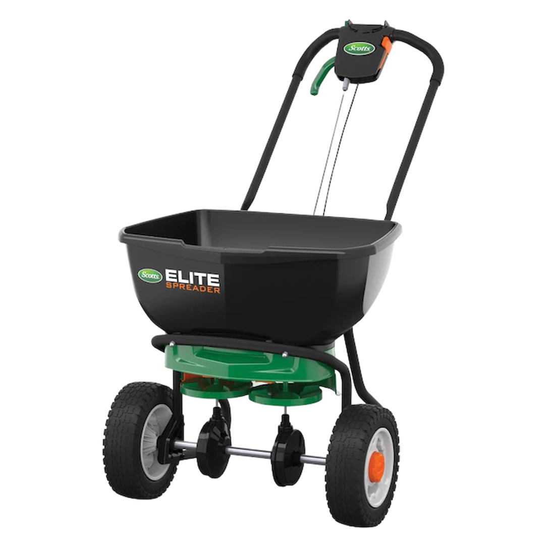 Scotts® Elite Push Spreader – High-Capacity Lawn Spreader for Seed, Fertilizer & Ice Melt