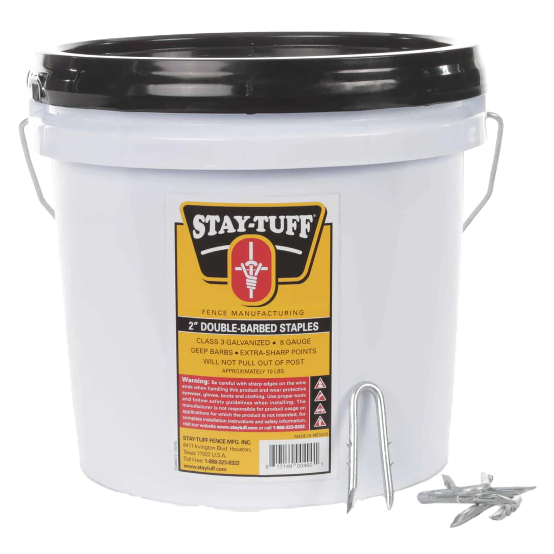 Stay-Tuff® 1¼" Barbed Fence Staples – 8 Gauge, 10 lb Package