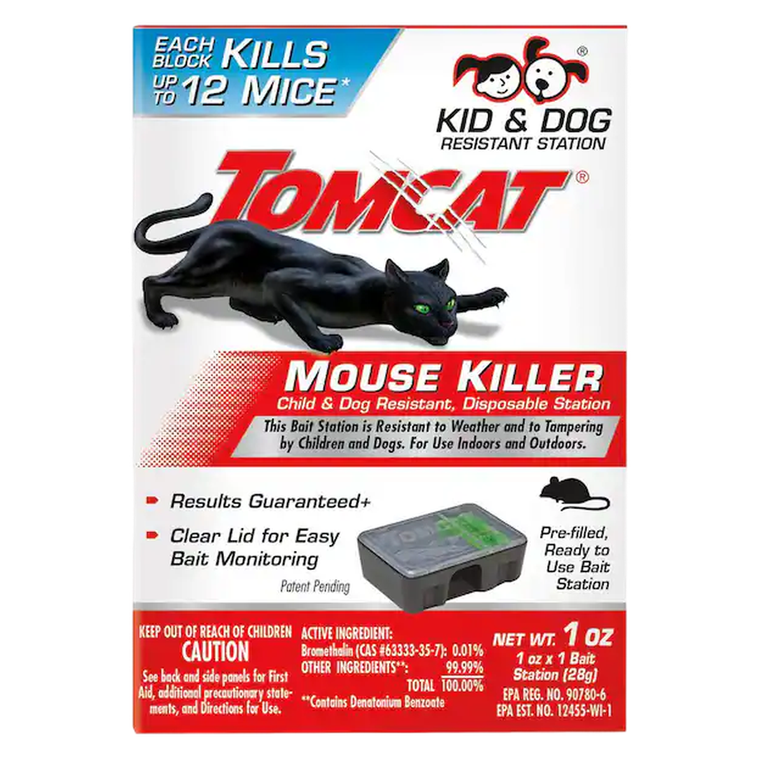 Tomcat® Disposable Mouse Bait Station – 1 oz Pre-Loaded Bait Block