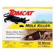 Tomcat® Mole Killer Worm Baits – 10 Count (Single-Feed Kill)
