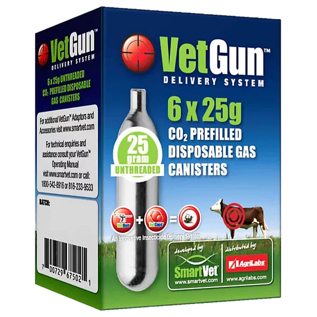 VetGun CO? Cartridges 25g – 6 Count Replacement Cartridges for VetGun Delivery System