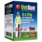 VetGun CO? Cartridges 25g – 6 Count Replacement Cartridges for VetGun Delivery System