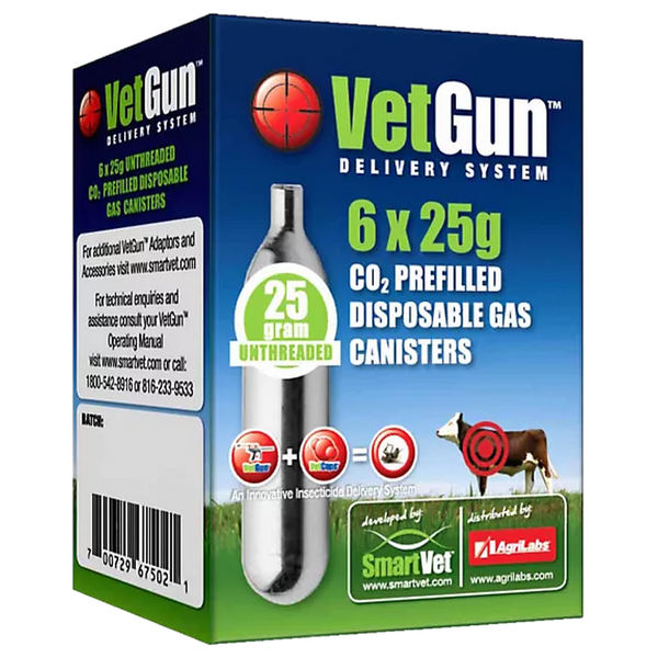 VetGun CO? Cartridges 25g – 6 Count Replacement Cartridges for VetGun Delivery System