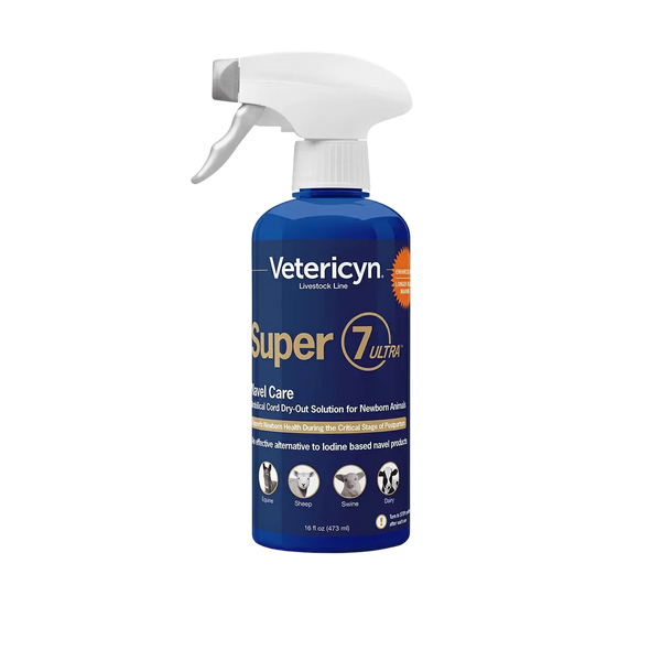 Vetericyn Super 7 Ultra Navel Care Fast-Drying Umbilical Protection for Newborn Livestock - 16 oz