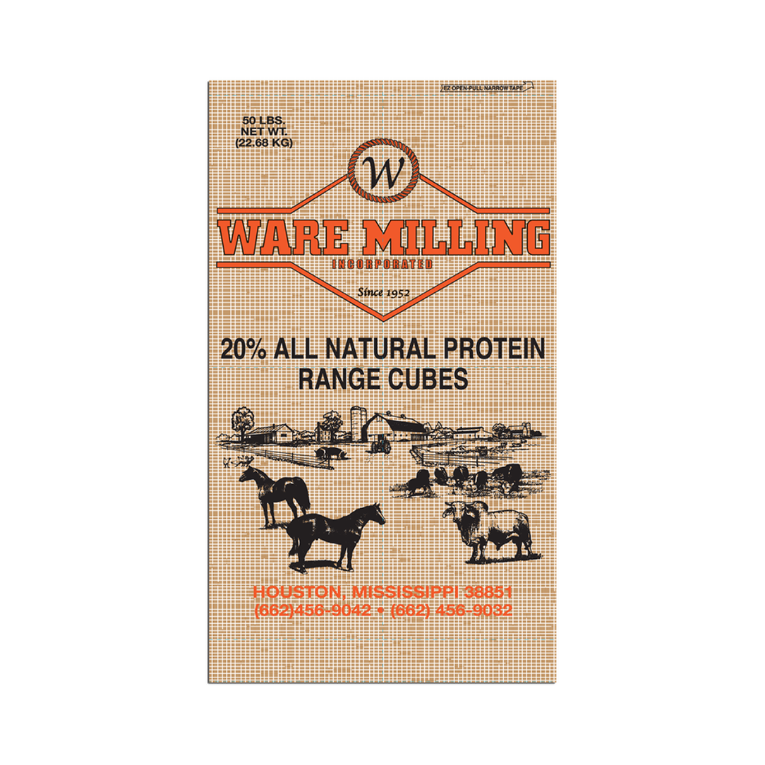Ware 20% All Natural Range Cubes - 50 lb
