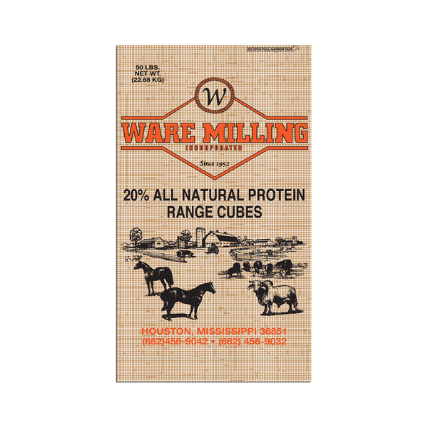 Ware 20% All Natural Range Cubes - 50 lb