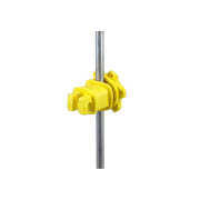 Western Screw-Tight Electric Fence Insulator – Round & Fiberglass T-Post, Yellow, 25 Pack