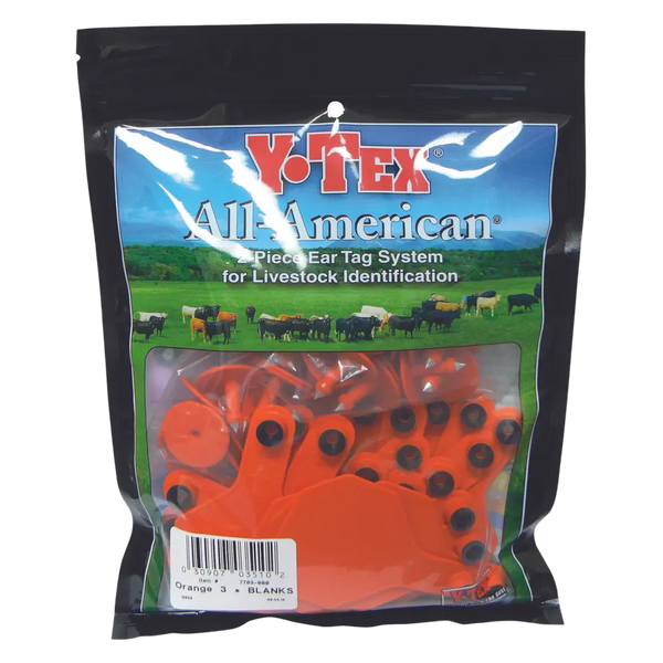 Y-Tex Calf 2-Piece Ear Tag - Blue 3-Star Cattle Identification Tag - 26-50