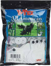 Y-Tex Calf 2-Piece Ear Tag - White 3-Star Cattle Identification Tag - 1-25