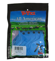 Y-Tex Cow 2-Piece Ear Tag - Blue 4-Star Cattle Identification Tag - 76-100