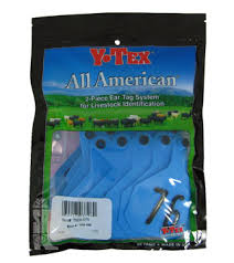 Y-Tex Cow 2-Piece Ear Tag - Blue 4-Star Cattle Identification Tag - 76-100