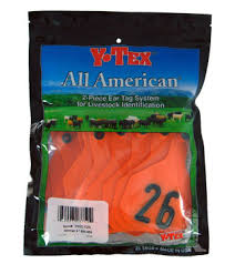Y-Tex Cow 2-Piece Ear Tag - Orange 4-Star Cattle Identification Tag - 26-50