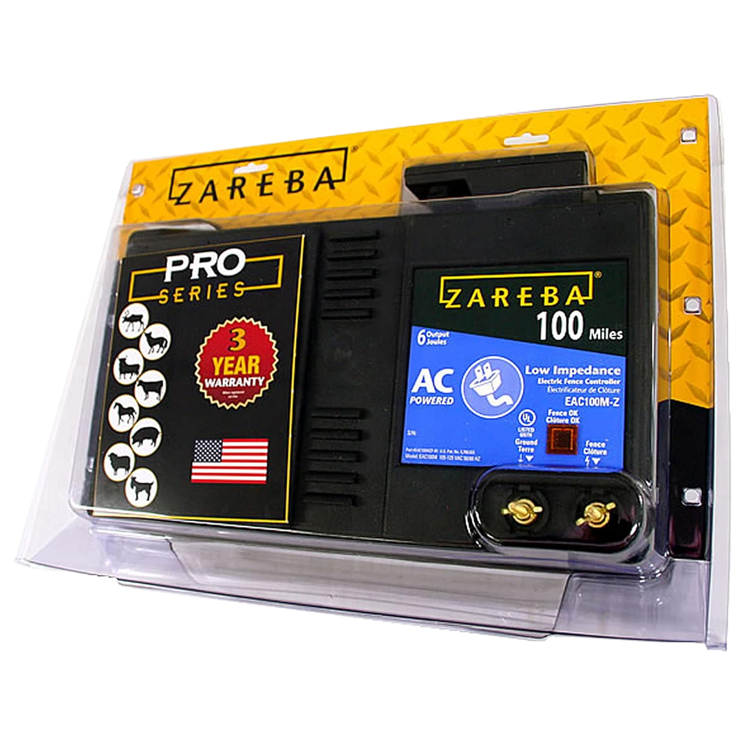 Zareba® AC Low Impedance Electric Fence Charger – 100 Mile AC-Powered Energizer