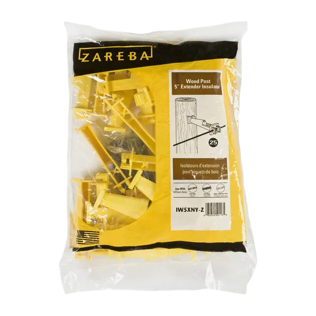 Zareba IW5XNY-Z Nail-On 5" Extender Insulator – Yellow, 25 Pack